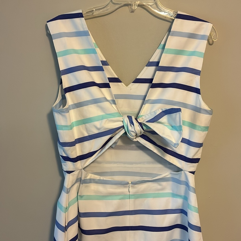 Kate Spade Broome Street Dress Ombre Stripe Backless SZ 10 Blue White - Picture 6 of 8